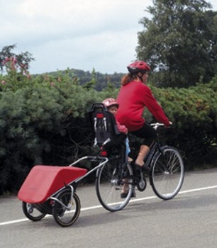 remorque vélo pour faire ses courses à vélo