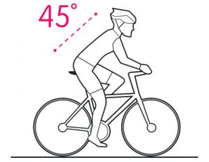 Position cycliste à 45°