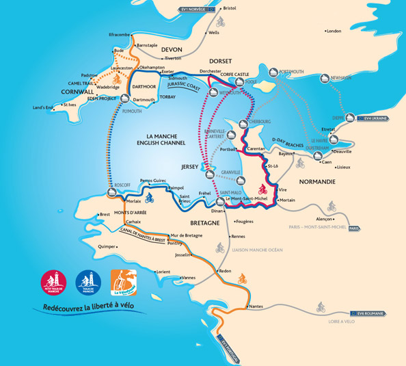 Voyage à vélo la carte des parcours