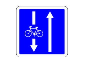 panneau double sens cycliste