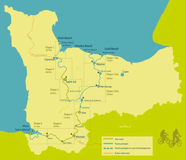 les différents parcours à vélo en Normandie