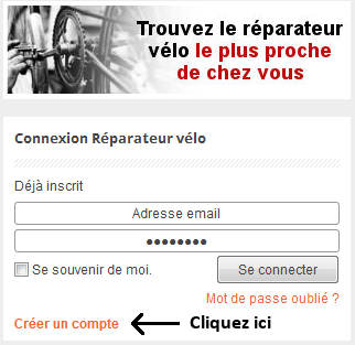 s'inscrire aux réparateurs vélo de France