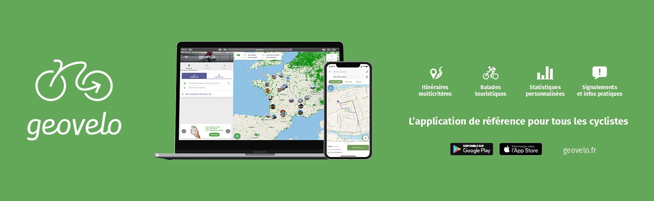 Application itinéraire Geovelo Paris Lyon Nantes