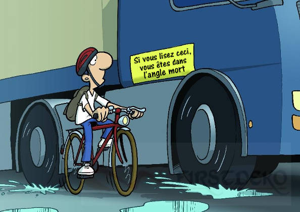 Faire attention aux angles morts quand on roule à vélo !