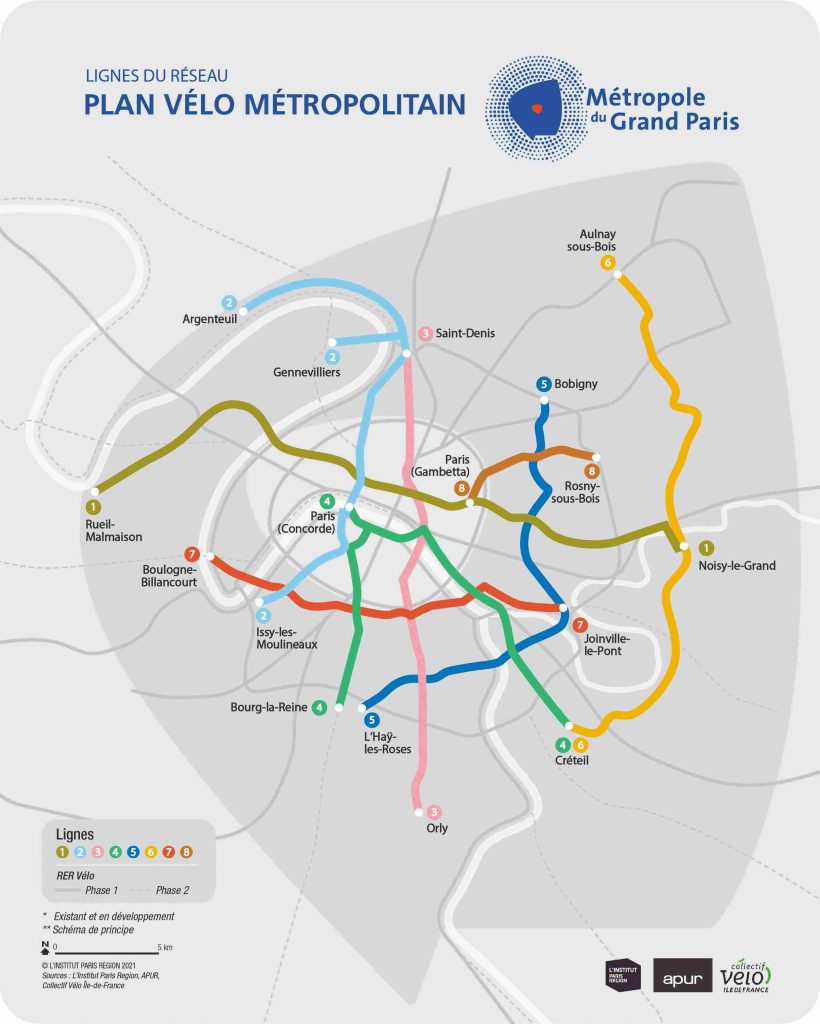 vélo ile de france plan lignes