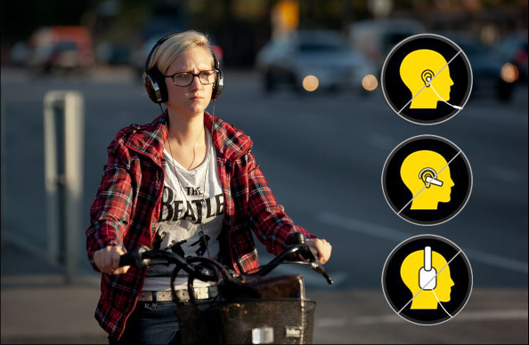 Les casques audio et les écouteurs interdits à vélo
