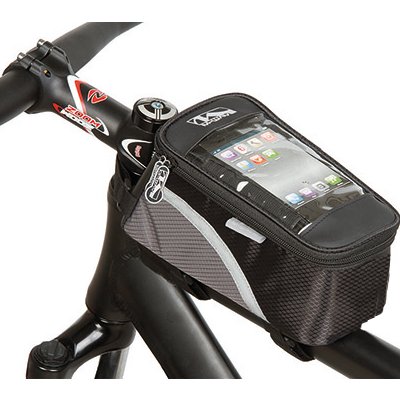 Sacoche vélo sur cadre avec pochette pour smartphone