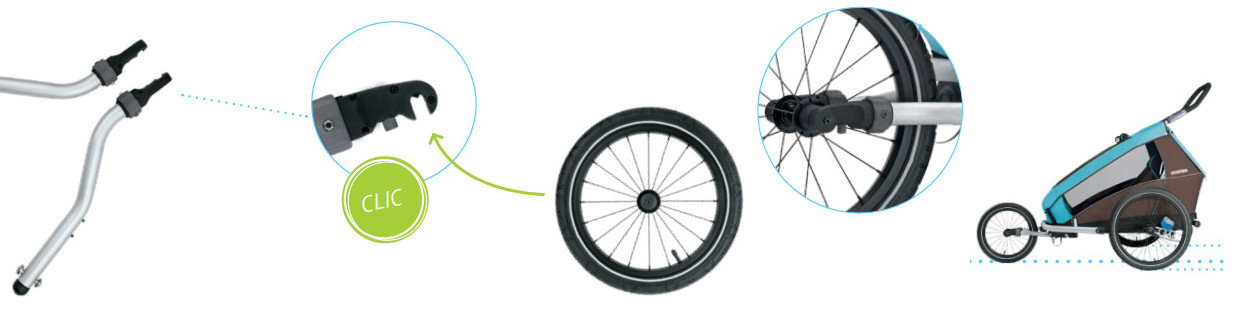 roue sportive poussette vélo crooozer