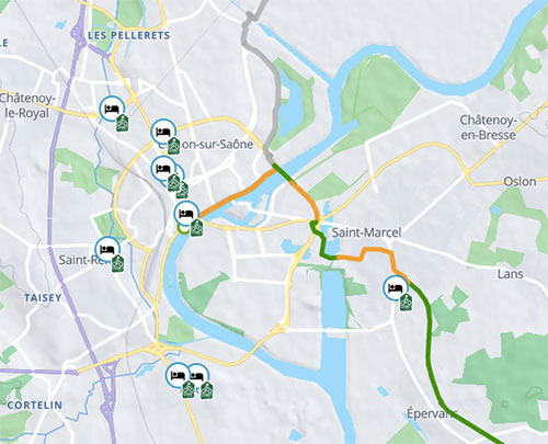 Carte des points Accueil Vélo sur France Vélo Tourisme