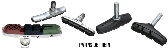 Exemples de patins de frein de vélo