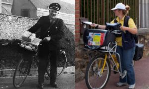 Les facteurs de La poste déjà à vélo en 1893