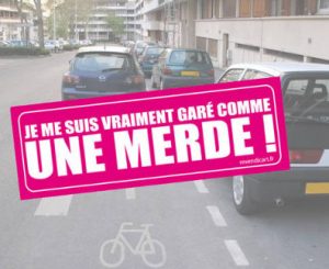 sticker garé comme une merde