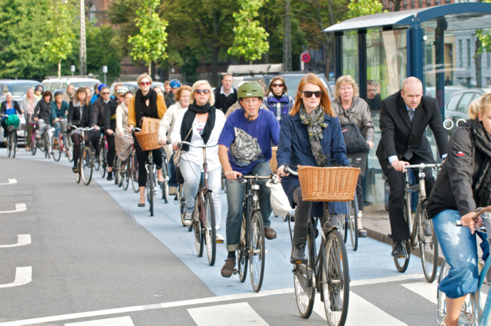 Exemple de piste cyclable à Copenhague