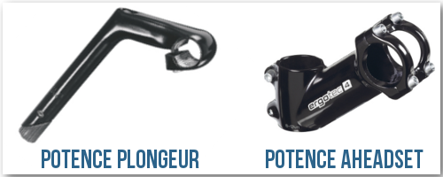 Types de potence : plongeur et aheadset