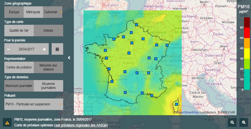 Rester informé de l'évolution de la pollution