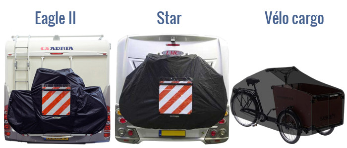 DS Covers Star Bache protectrice 2 et 3 vélos sur porte-vélos