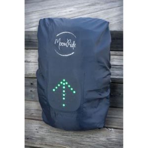 Housse de pluie signalisation LED pour sac à dos vélo - Moonride