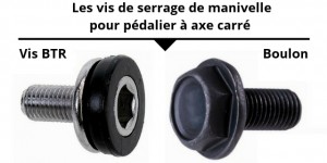 Vis BTR et boulon pour pédalier à axe carré