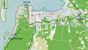 Carte itinéraire Dune de Pilat La Vélodyssée