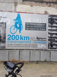 Affiche des aménagements cyclables par Denis lors de ses vacances à vélo