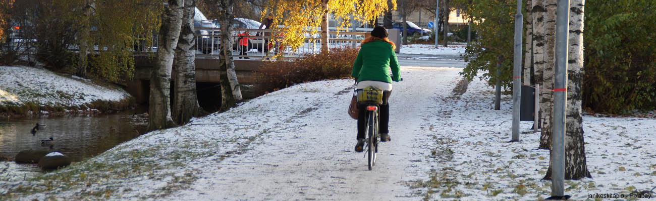 Du vélo même en hiver à Oulu en Finlande