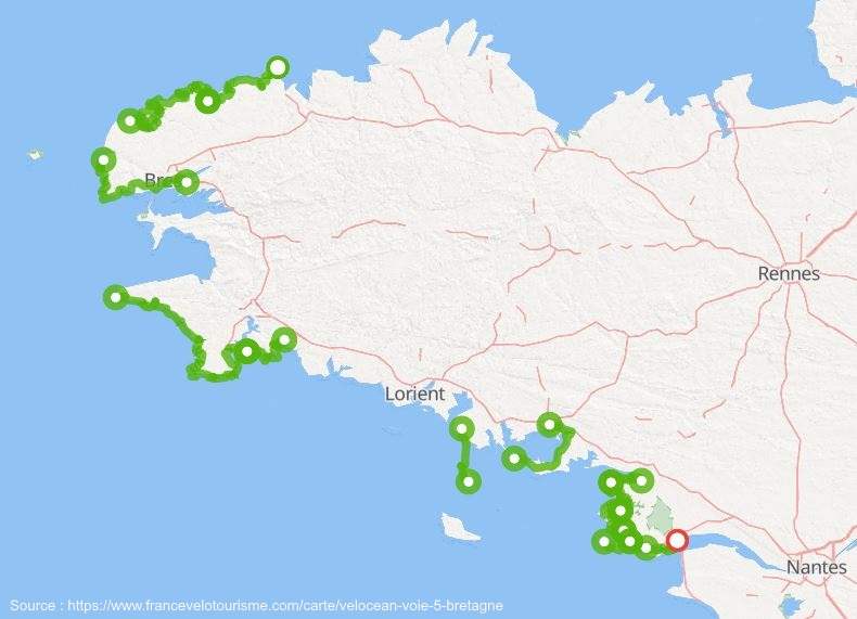 carte de bretagne sud images et itineraires