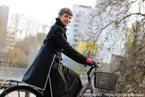 Michèle de Cyclamelle sur son vélo