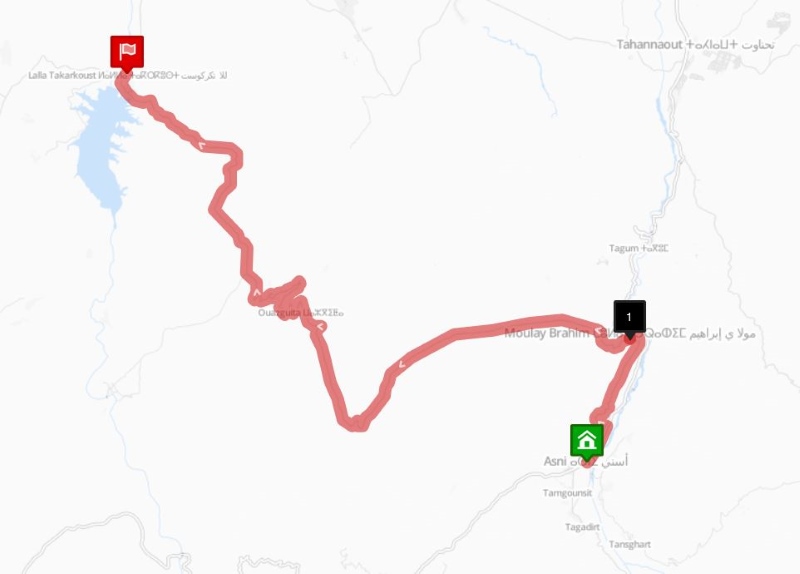 Plateau du Kik et désert d'Agafay, carte