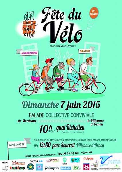 L'affiche de la Fête du Vélo 2015 à Bordeaux