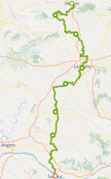 Itinéraire de la Sarthe à vélo - V44