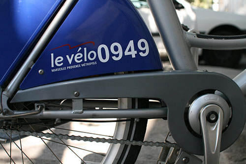 Détail d'une bicyclette en VLS