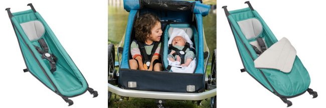 Réducteur De Siège Bébé Mini Pelican Polisport - Sans Harnais, Pour Remorque, Poussette, Vélo Cargo - Enfants 7 à 18 Mois - Noir