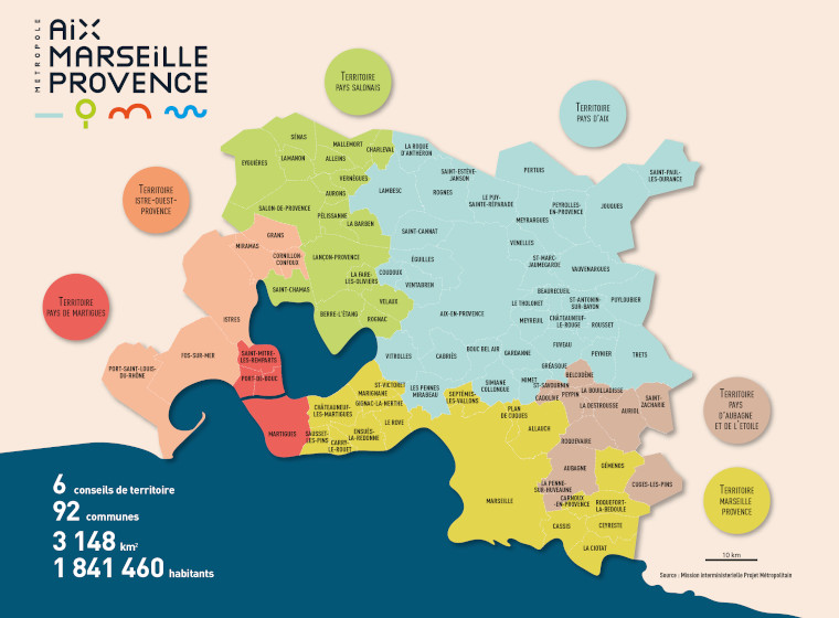 Carte Aix Marseille Métropole