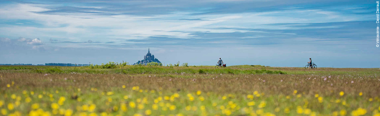 La Véloscénie termine dans la baie du Mont-Saint-Michel