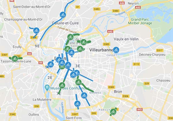 Déconfinement : carte des pistes cyclables provisoires à Lyon