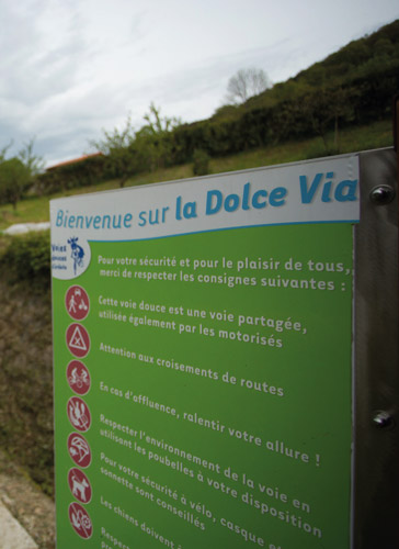 Signalisation sur la Dolce Via