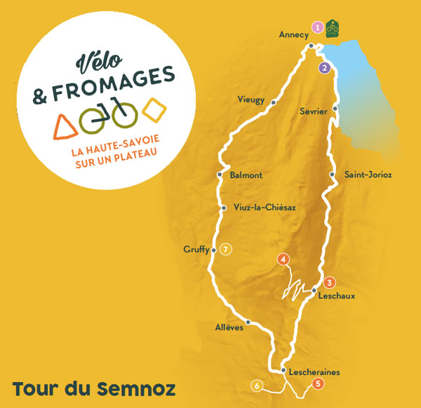 Carte Tour du Semnoz sur la Route des Fromages de Savoie