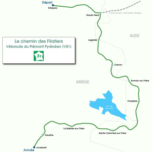 Carte de l'itinéraire Chemin des Filatiers à vélo