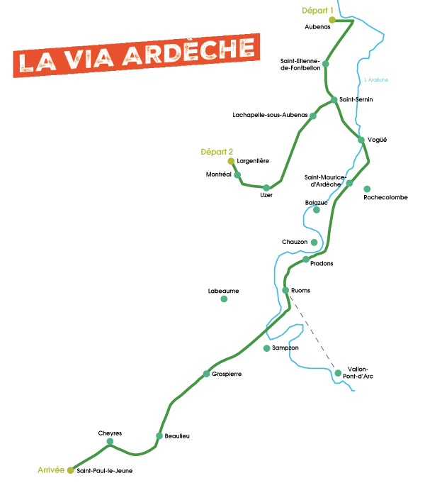 Itinéraire détaillé Via Ardèche