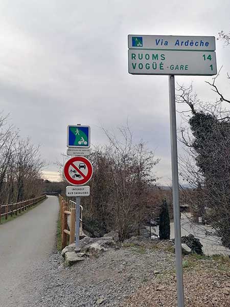 Signalisation de la Via Ardèche