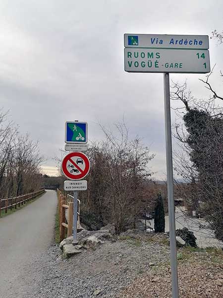 Signalisation de la Via Ardèche