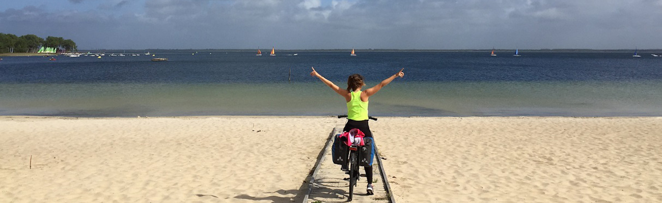 Cycliste lac hourtin