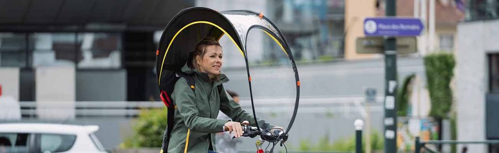 La Bub-Up, le toit vélo pour protéger les cyclistes de la pluie