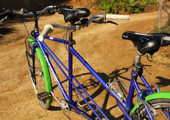 Nouvelles selles et nouveaux guidon pour une meilleure position sur notre tandem