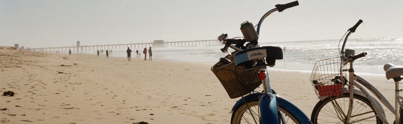 Panier de vélo arrière bord de mer