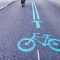 Marquage au sol d'une piste cyclable
