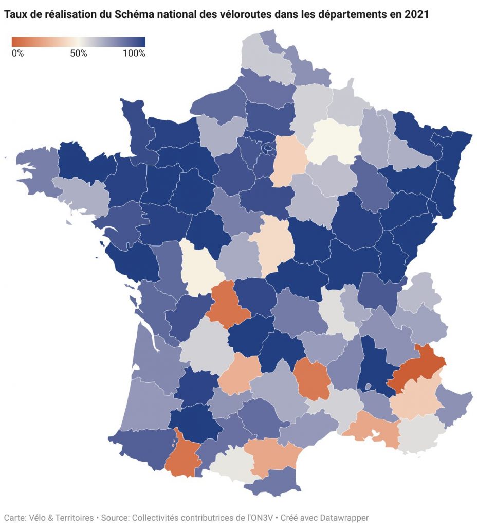 Carte des véloroutes en France