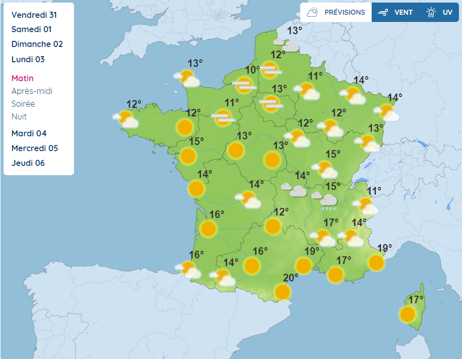 météo du lundi 3 juin 2025