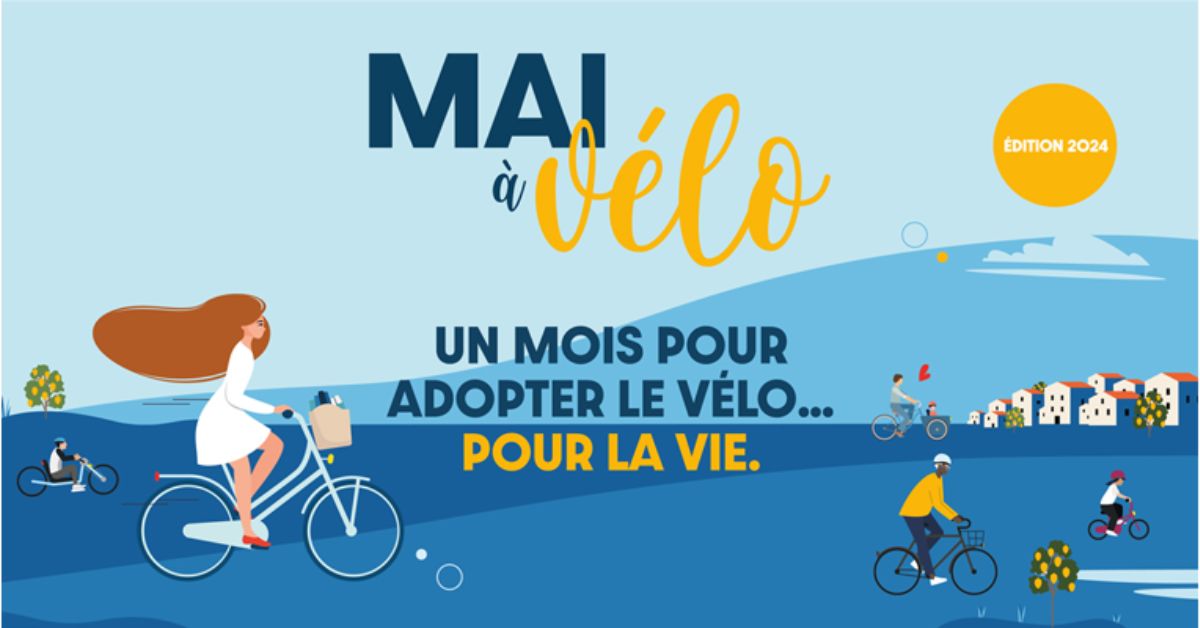 Affiche Mai à vélo 2024 - un mois pour adopter le vélo.. pour la vie