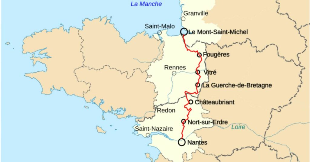 Itinéraire de La Régalante, la véloroute de Bretagne